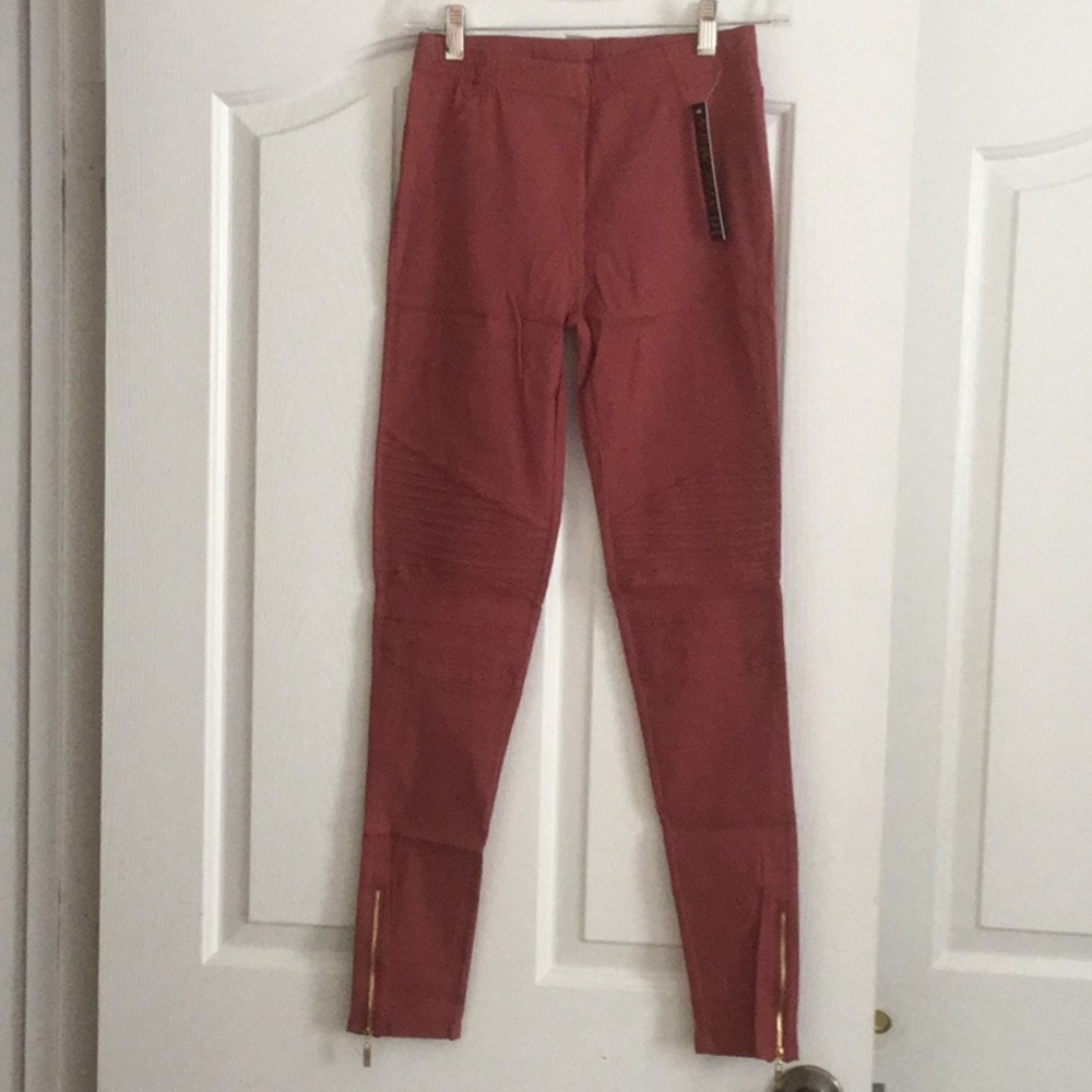 Moto jegging Marsala